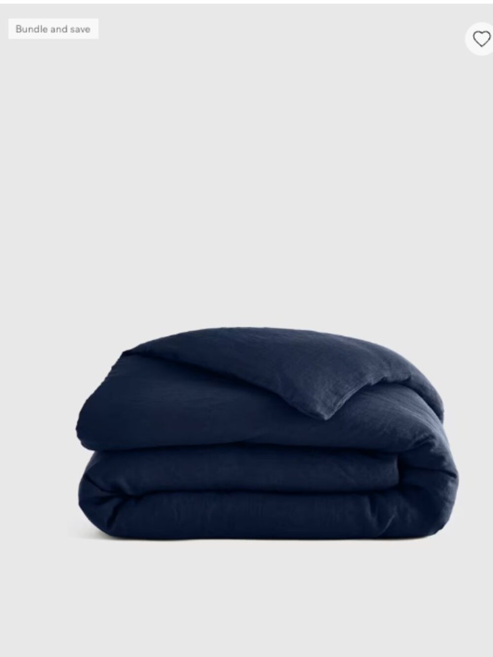 Quince 100% European Linen Duvet Cover – Full/Queen – Navy – No Shams